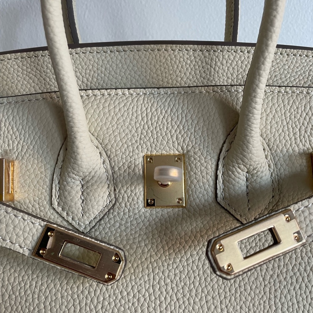 30CM Classic Togo Top Handle Satchel Bag - Vanilla Cream - Picture 12 of 12